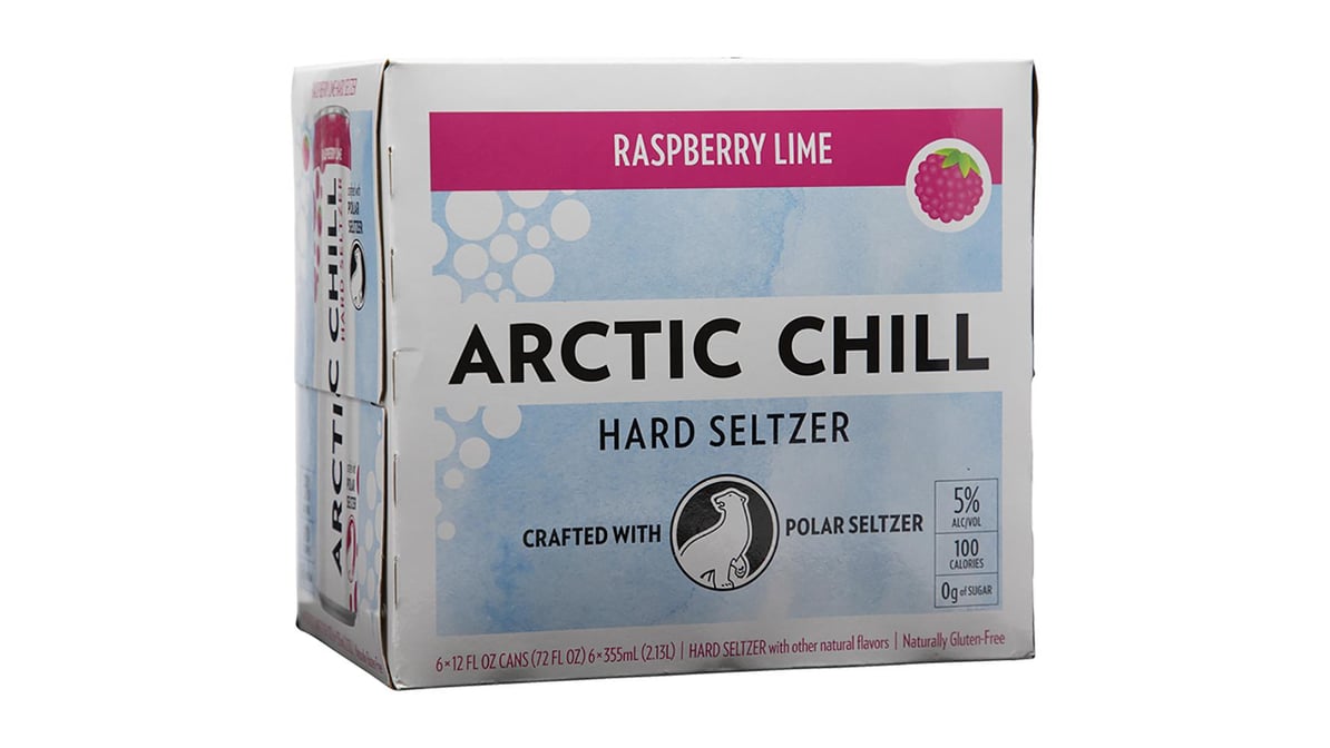 Artic Chill Hard Seltzer Raspberry Lime Can (12 oz x 6 ct)