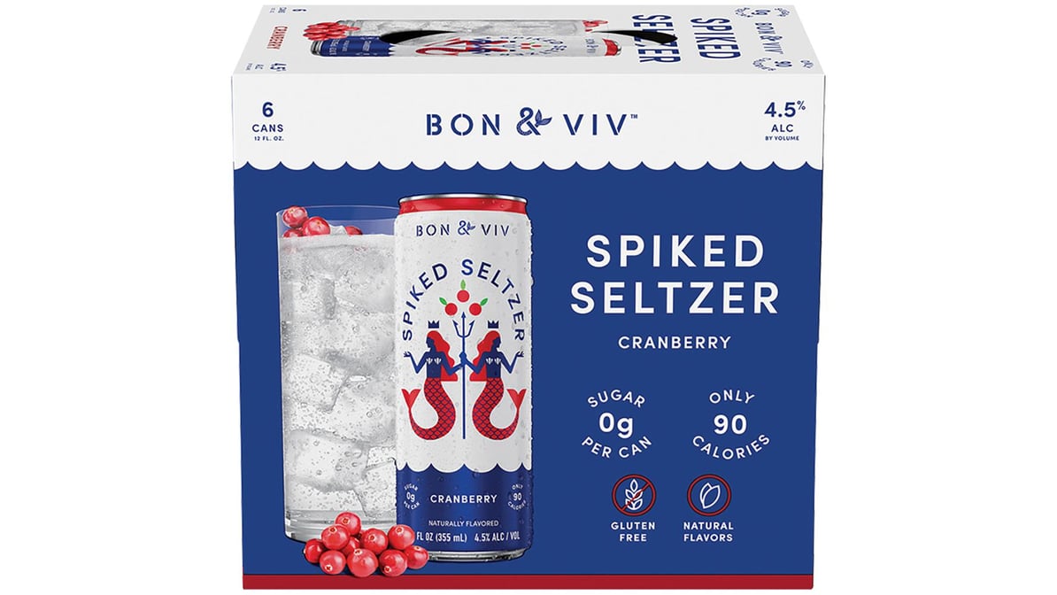 Bon & Viv Cranberry Spiked Seltzer Cans (12 oz x 6 ct)