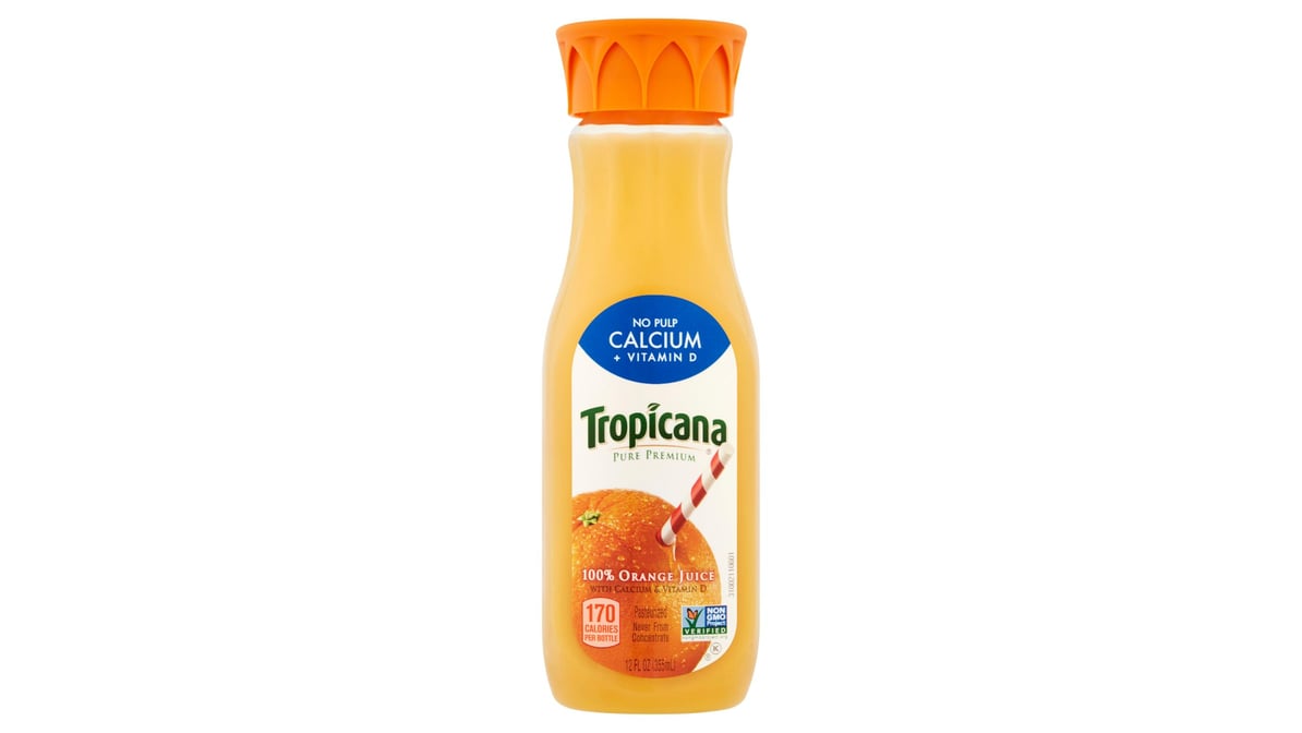 Tropicana No Pulp 100% Orange Juice with Calcium & Vitamin D (12 oz)