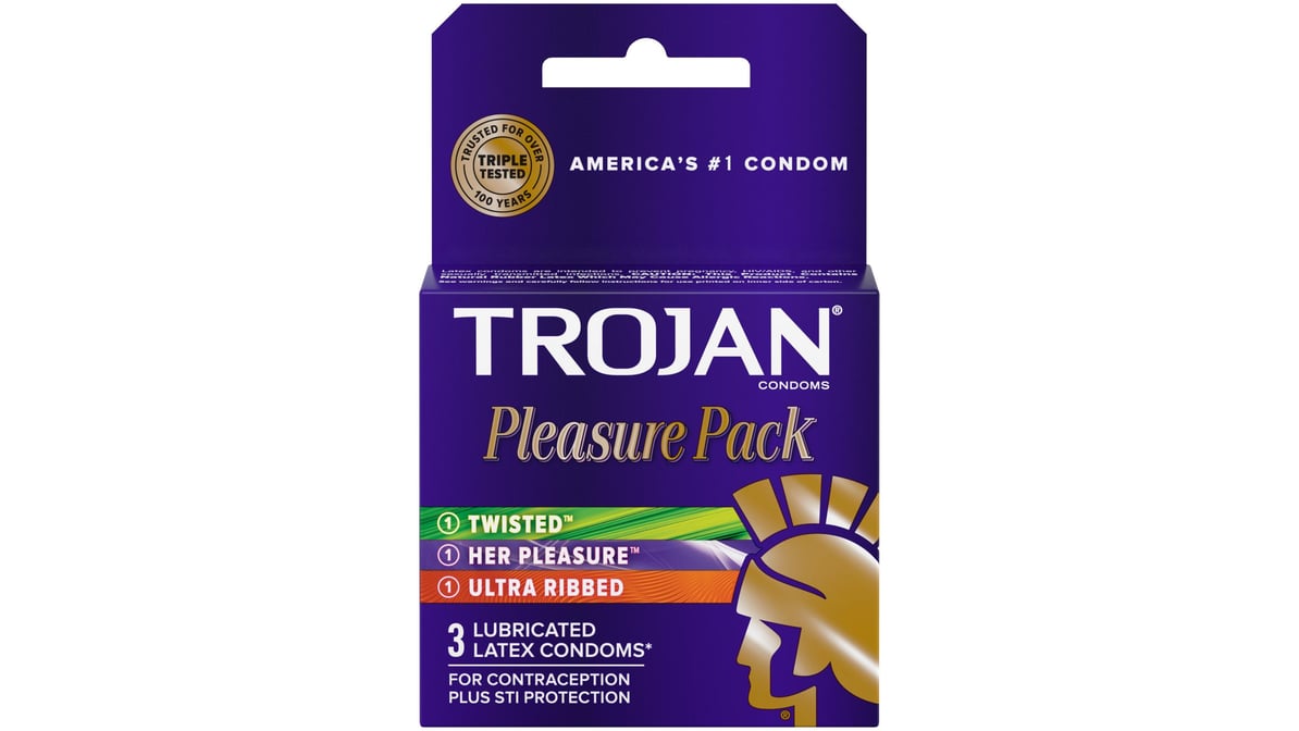 Trojan Pleasure Pack Lubricated Condoms (3 ct)