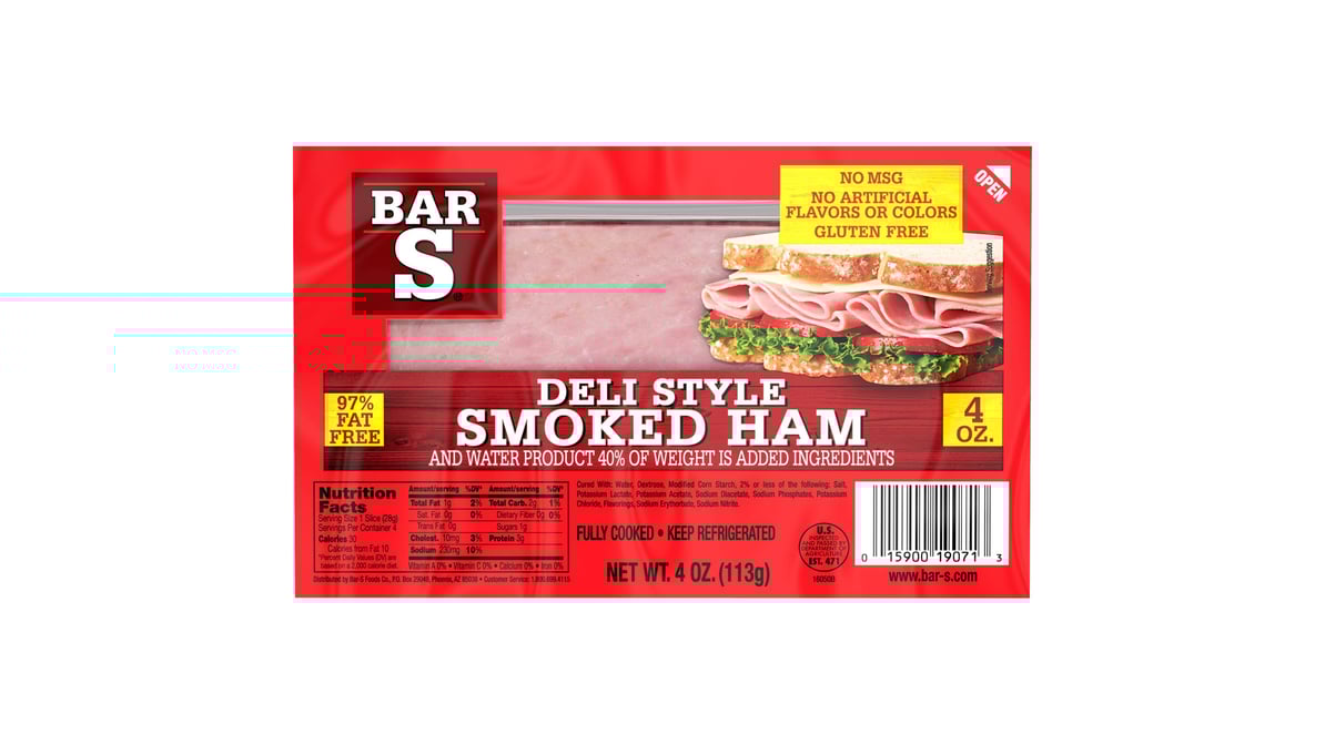 Bar S Deli Style Smoked Ham (4 oz)