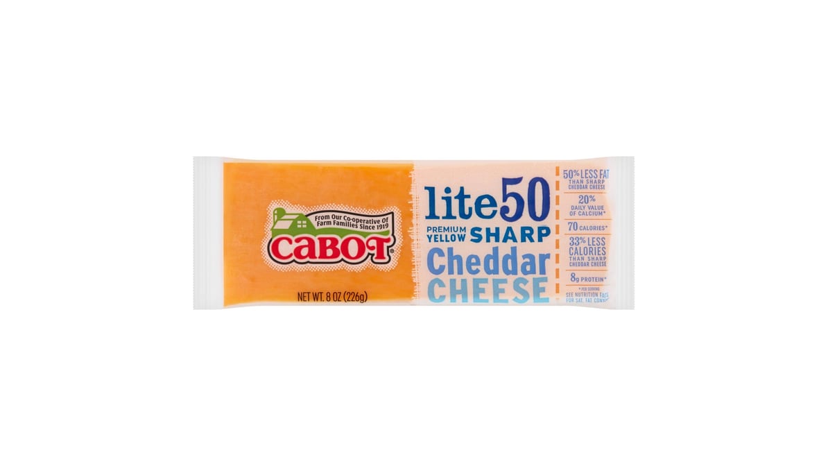 Cabot 50% Reduced Fat Yellow Sharp Cheddar Cheese (8 oz)