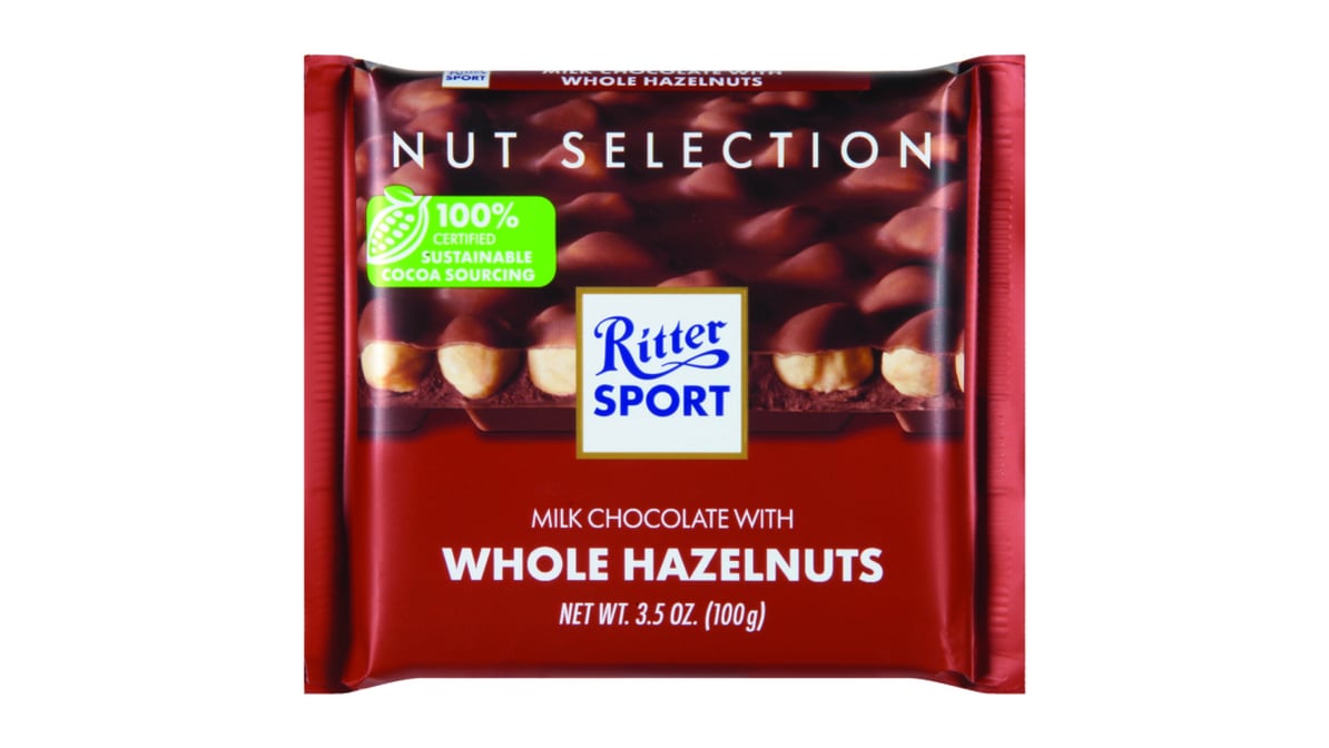 Ritter Sport Milk Chocolate Bar with Whole Hazelnuts (3.5 oz)
