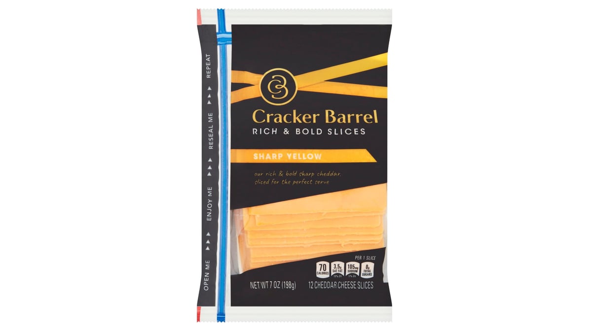 Cracker Barrel Yellow Cheddar Cheese Slices (7 oz)