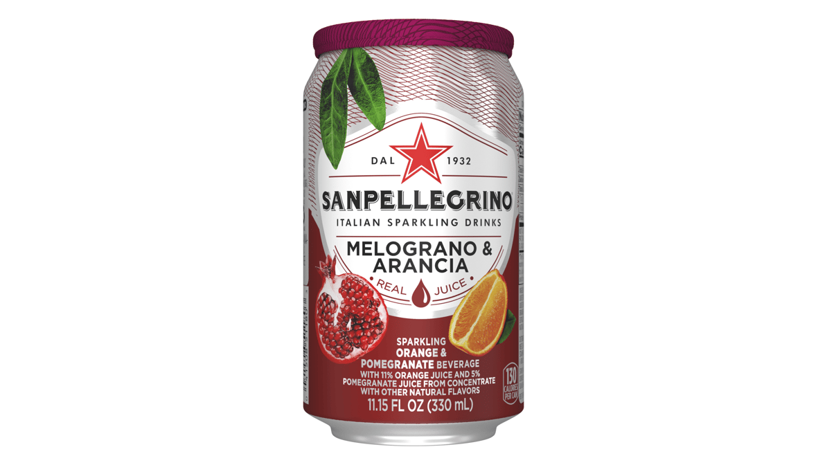 Sanpellegrino Melograno e Arancia Italian Sparkling Juice Orange and Pomegranate Can (11.15 oz)