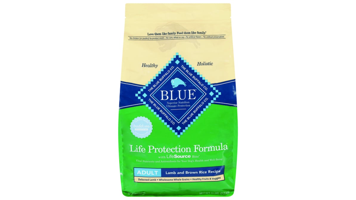 Blue Buffalo Dry Dog Food for Adult Lamb & Brown Rice Trial Size Bag (5 lb)