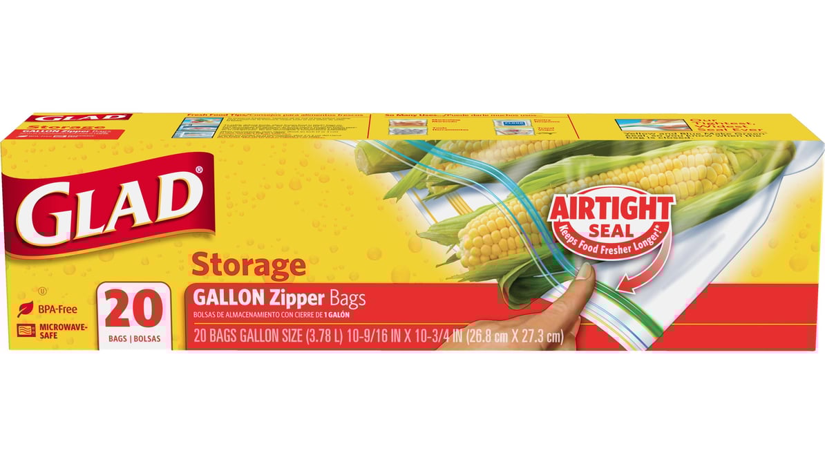 Glad Gallon Size Zipper Storage Bags (20 ct)