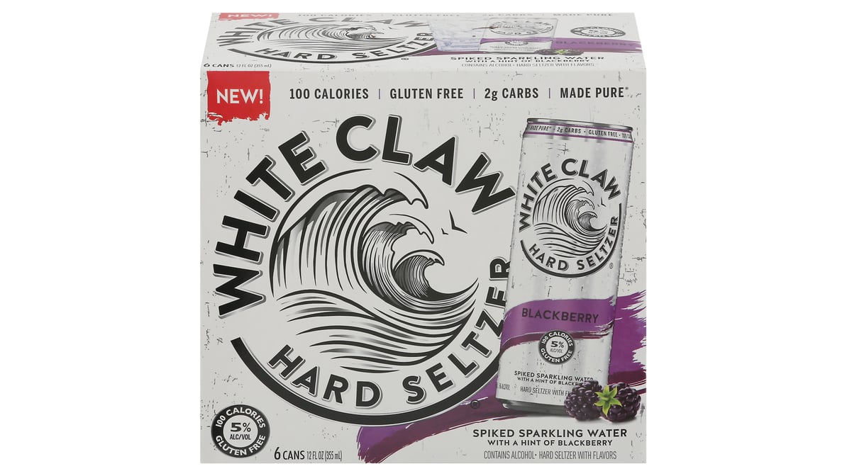 White Claw Blackberry Hard Seltzer Cans (12 oz x 6 ct)
