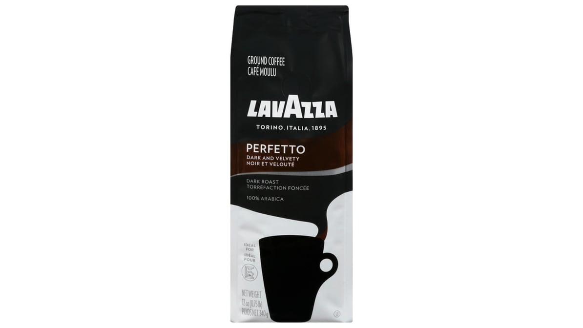 Lavazza 100% Arabica Perfetto Ground Coffee Dark Roast (12 oz)
