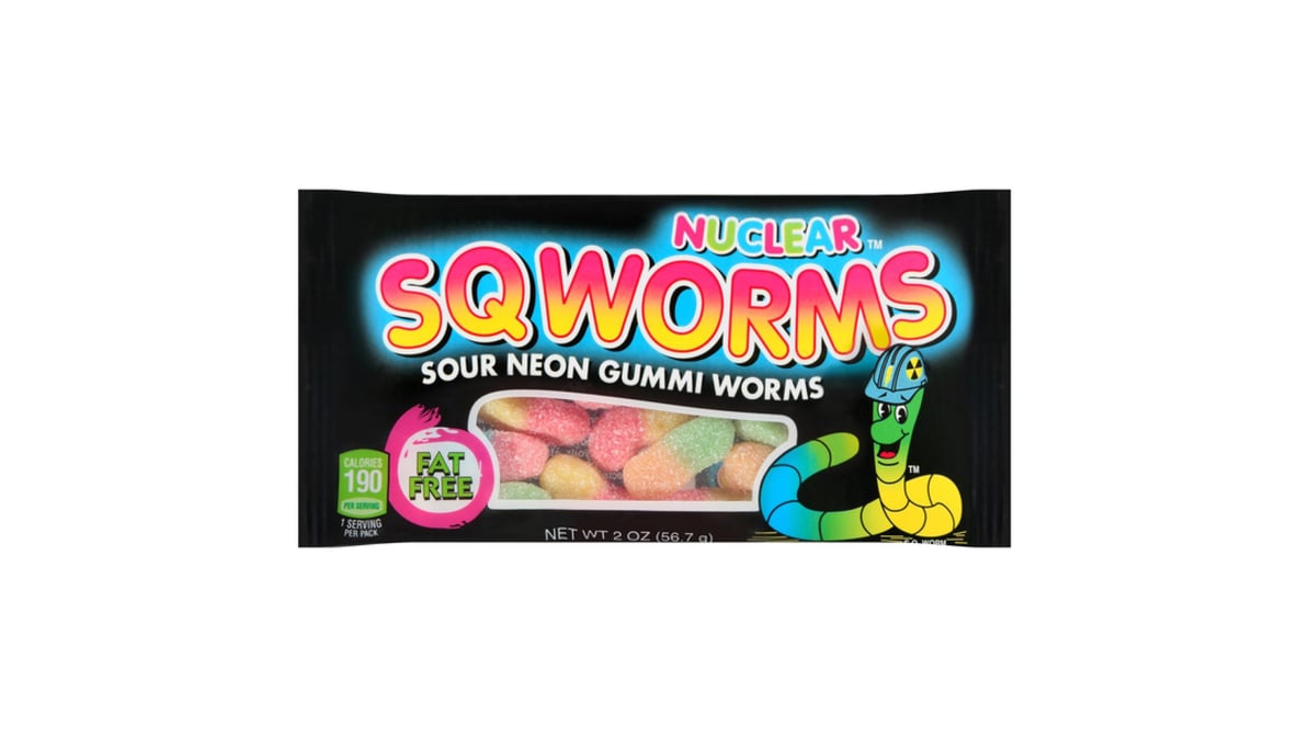 Nuclear Sour Neon Gummi Worms (2 oz)