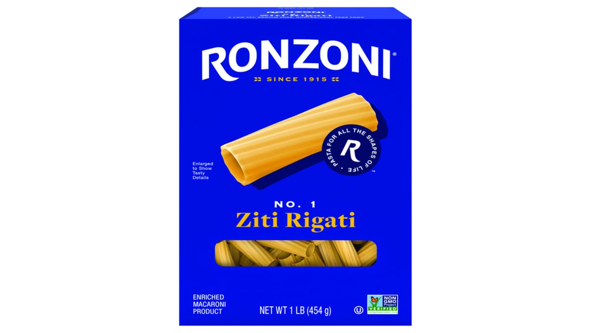Ronzoni Pasta No. 1 Ziti Rigati (16 oz)