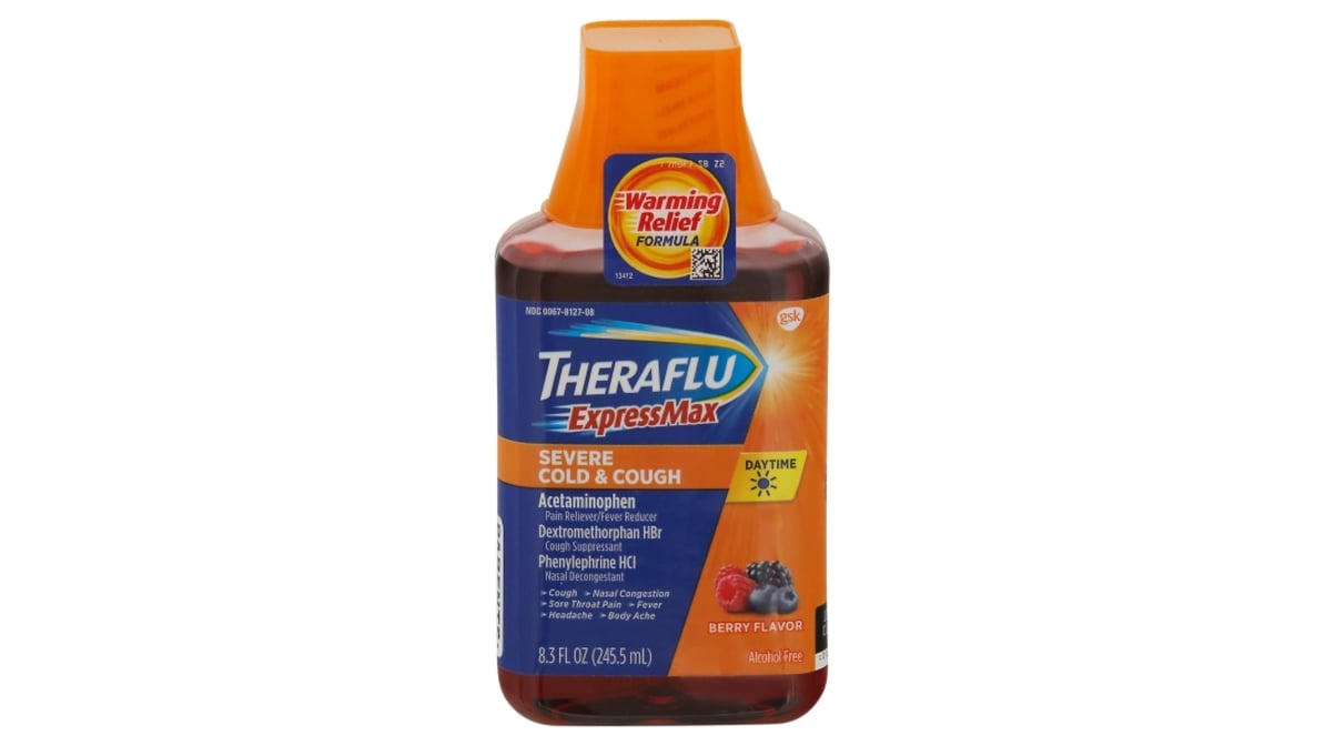 Theraflu Theraflu ExpressMax Daytime Severe Cold & Cough Liquid Berry Flavor (8.3 oz)