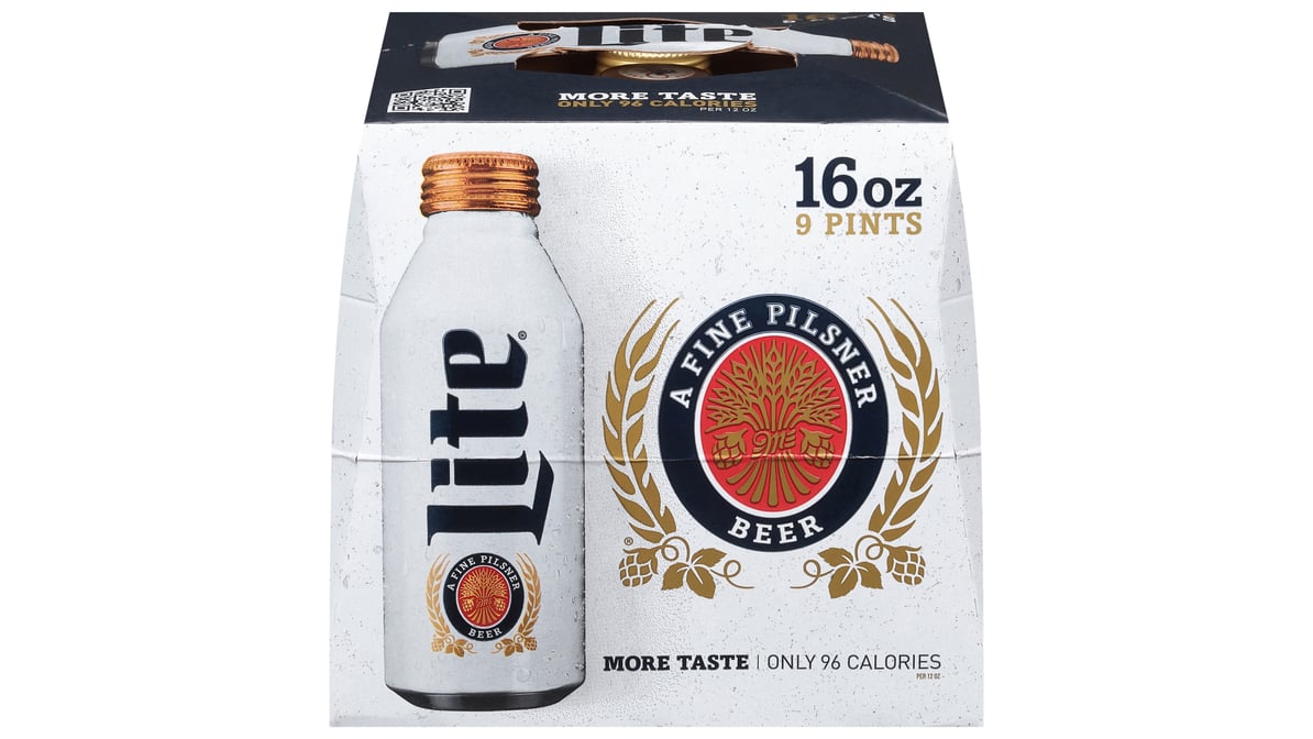 Miller Lite American Pilsner Light Lager Beer Bottles (16 oz x 9 ct)