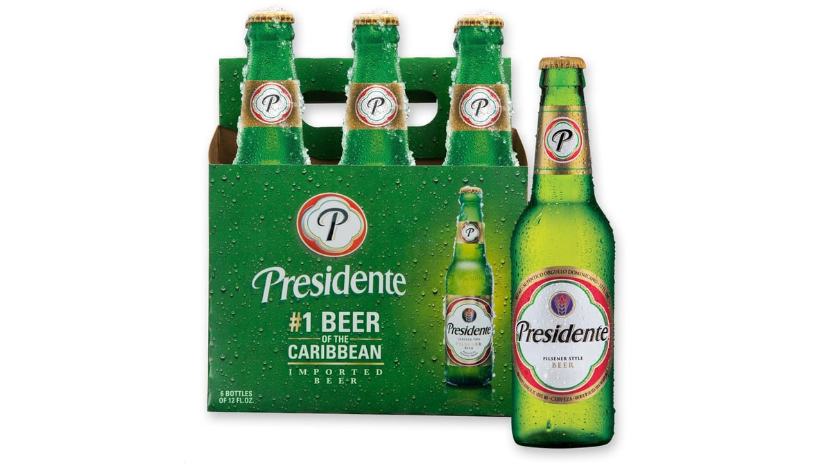 Presidente Light Pilsener Bottles (12 oz x 6 ct)