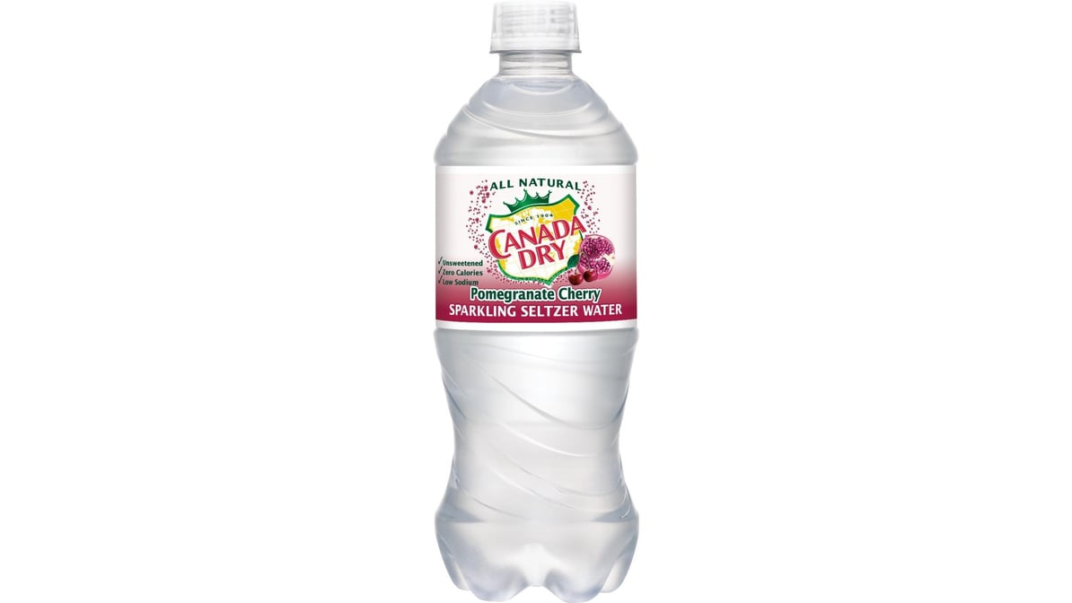 Canada Dry Pomegranate Cherry Sparkling Seltzer Water Bottle(20 oz)