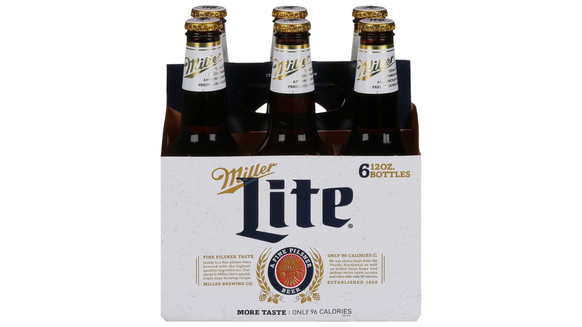 Miller Lite American Light Lager Pilsner Bottles (12 oz x 6 ct)