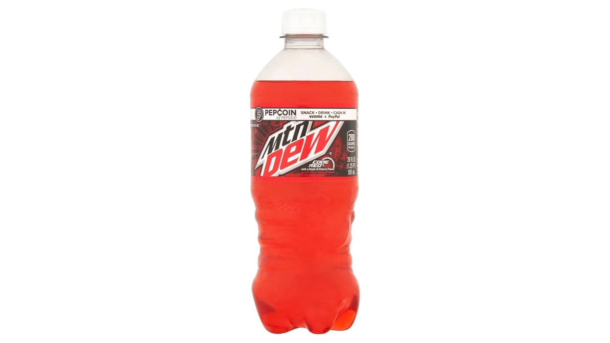 Mountain Dew Code Red Soda Bottle (20 oz)