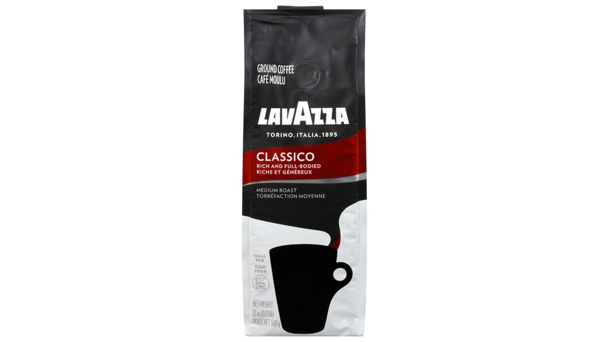 Lavazza Medium Roast Ground Coffee Classico (12 oz)