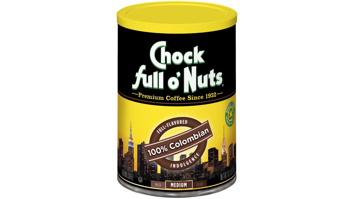Chock full o’Nuts 100% Colombian Medium Roast Ground Coffee Canister (10.3 oz)