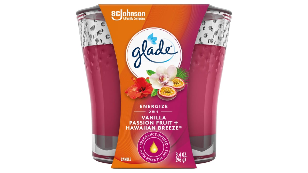Glade 2 in 1 Vanilla Passion Fruit & Hawaiian Breeze Candle (3.4 oz)