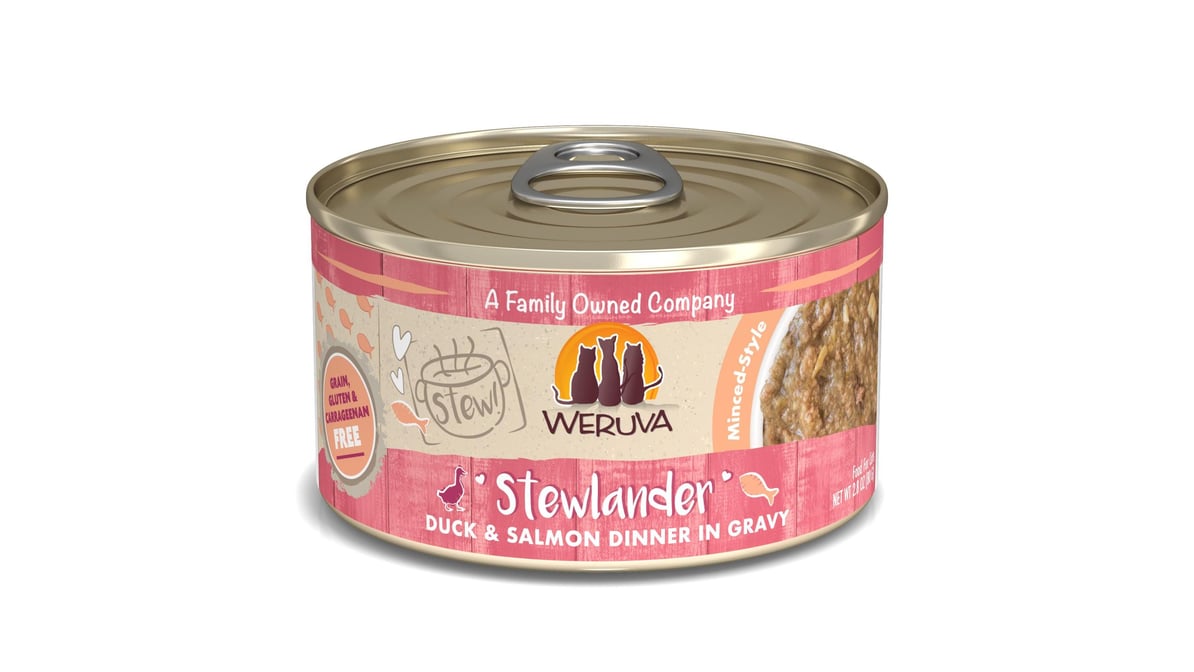 Weruva Stew! Stewlander Wet Cat Food Duck & Salmon Dinner in Gravy (5.5 oz)