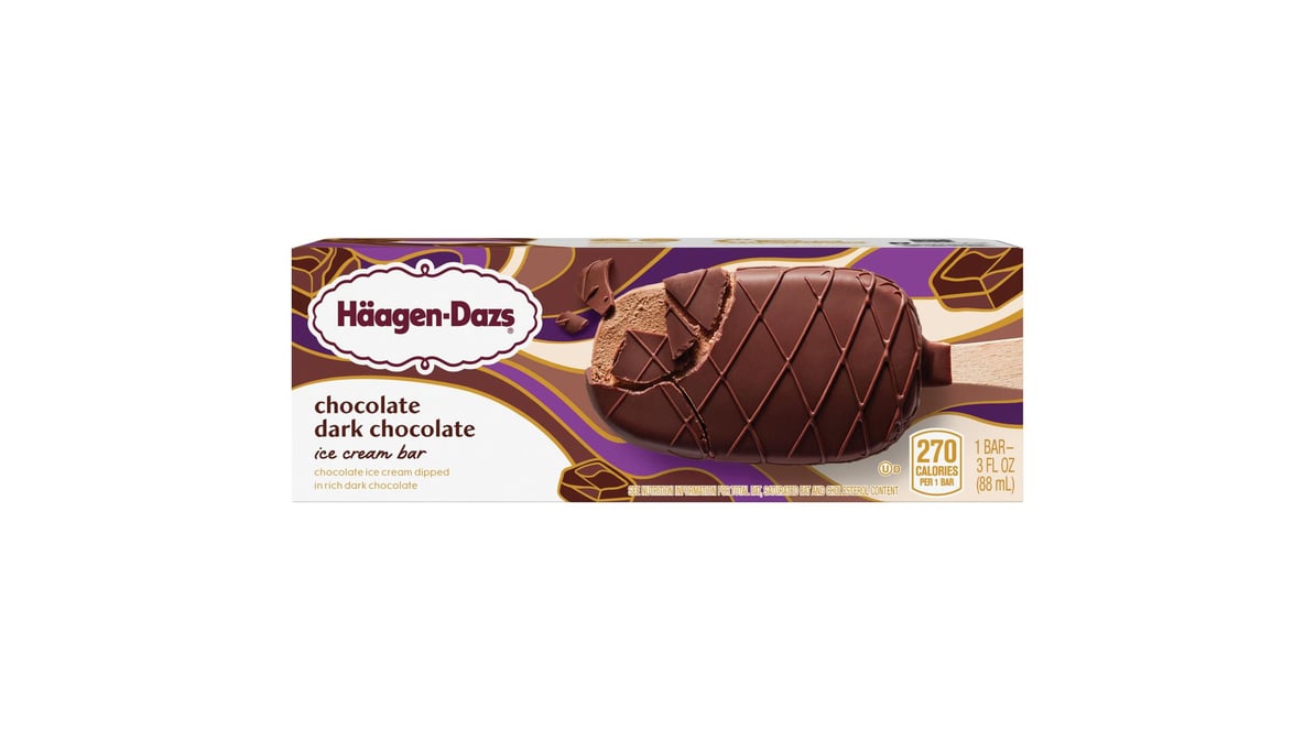 Haagen-Dazs Chocolate Dark Chocolate Ice Cream Bar (3 oz)