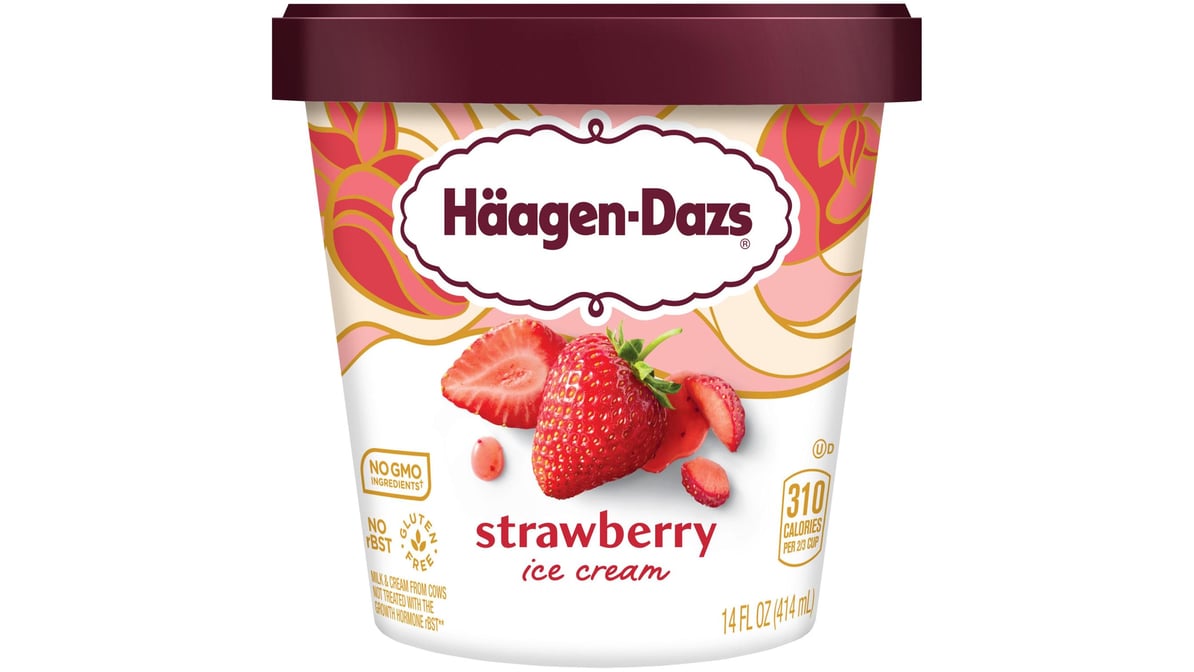 Haagen-Dazs Strawberry Ice Cream (14 oz)