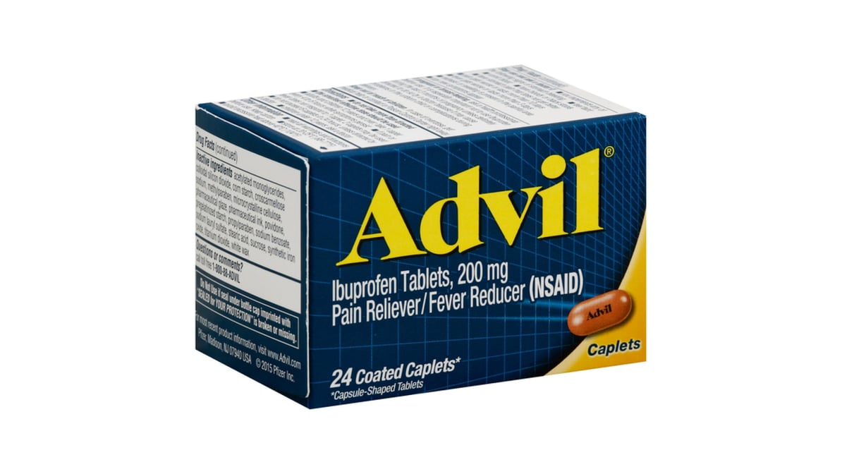 Advil Pain Reliever/Fever Reducer Ibuprofen Coated Caplets 200 mg (24 ct)