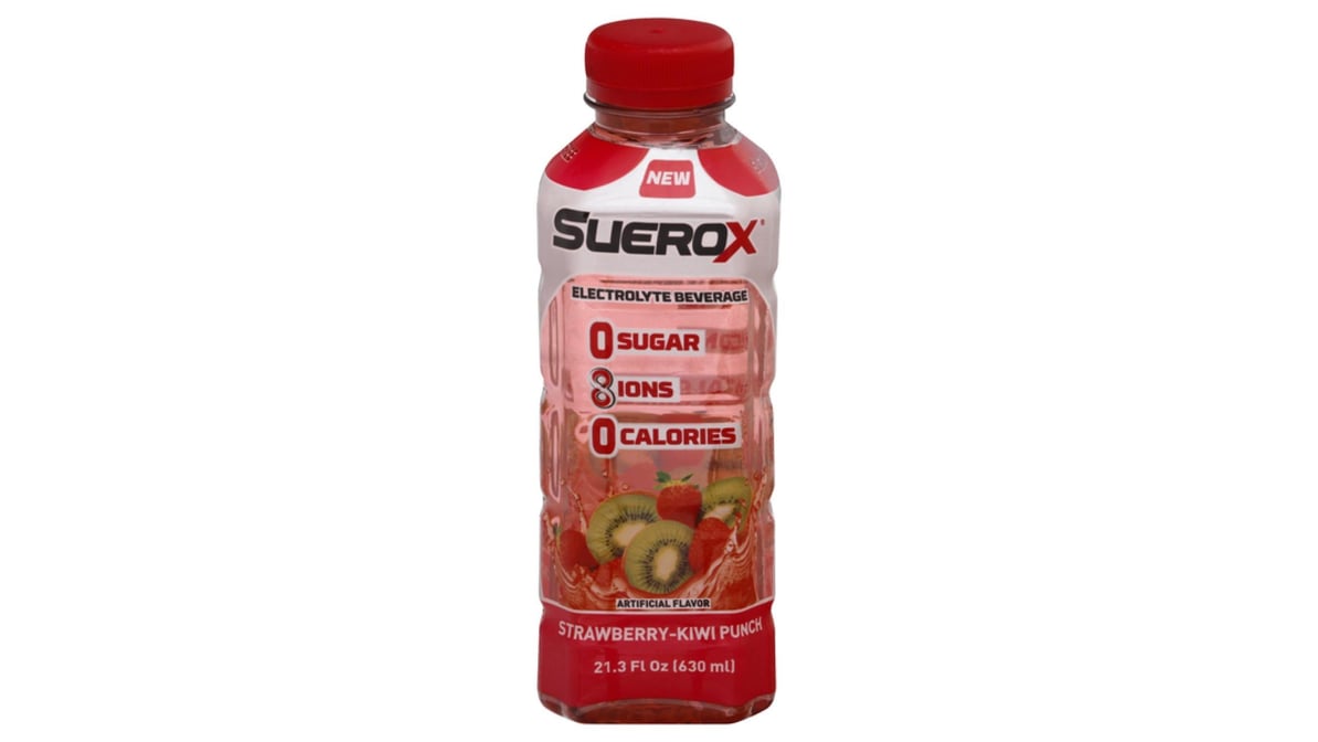 SueroX Zero Sugar Strawberry-Kiwi Punch Electrolyte Beverage (21.3 oz)