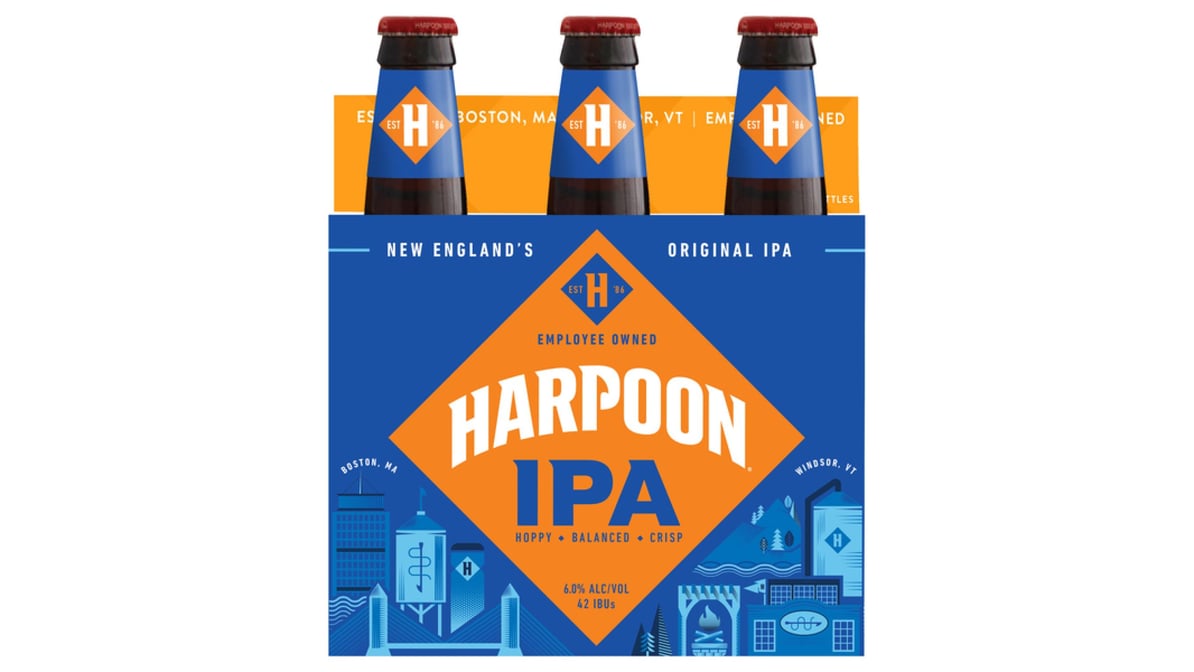 Harpoon IPA New England Original Hoppy Floral Crisp Bottle (12 oz x 6 ct)