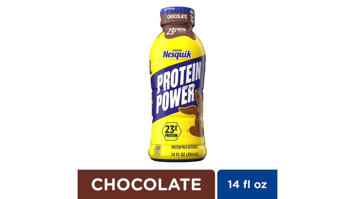 Nesquik Protein Powder Chocolate Milk Drink Bottle (14 oz)