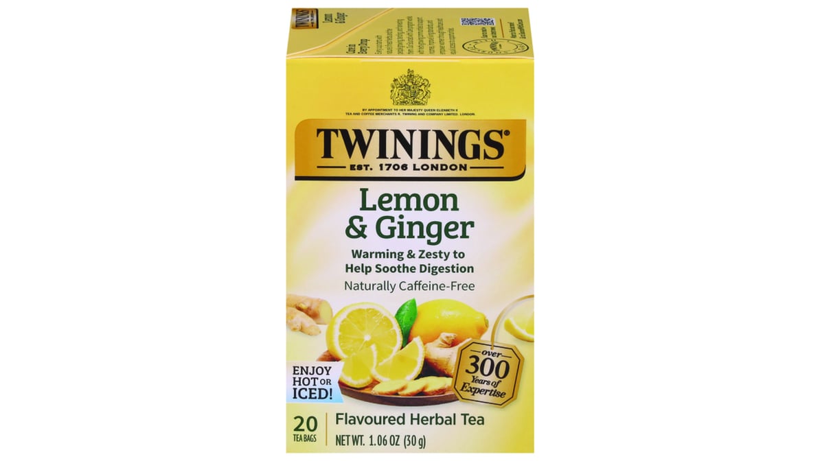 Twinings of London Lemon & Ginger Herbal Tea Bags (20 ct)