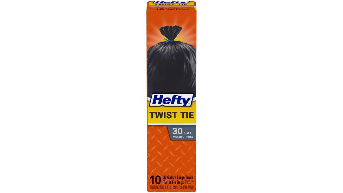 Hefty 30 gal Twist Tie Multipurpose Trash Bags Large (10 ct)