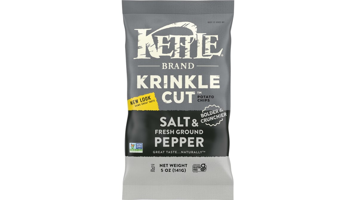 Kettle Brand Salt & Fresh Ground Pepper Potato Krinkle Cut Chips (5 oz)