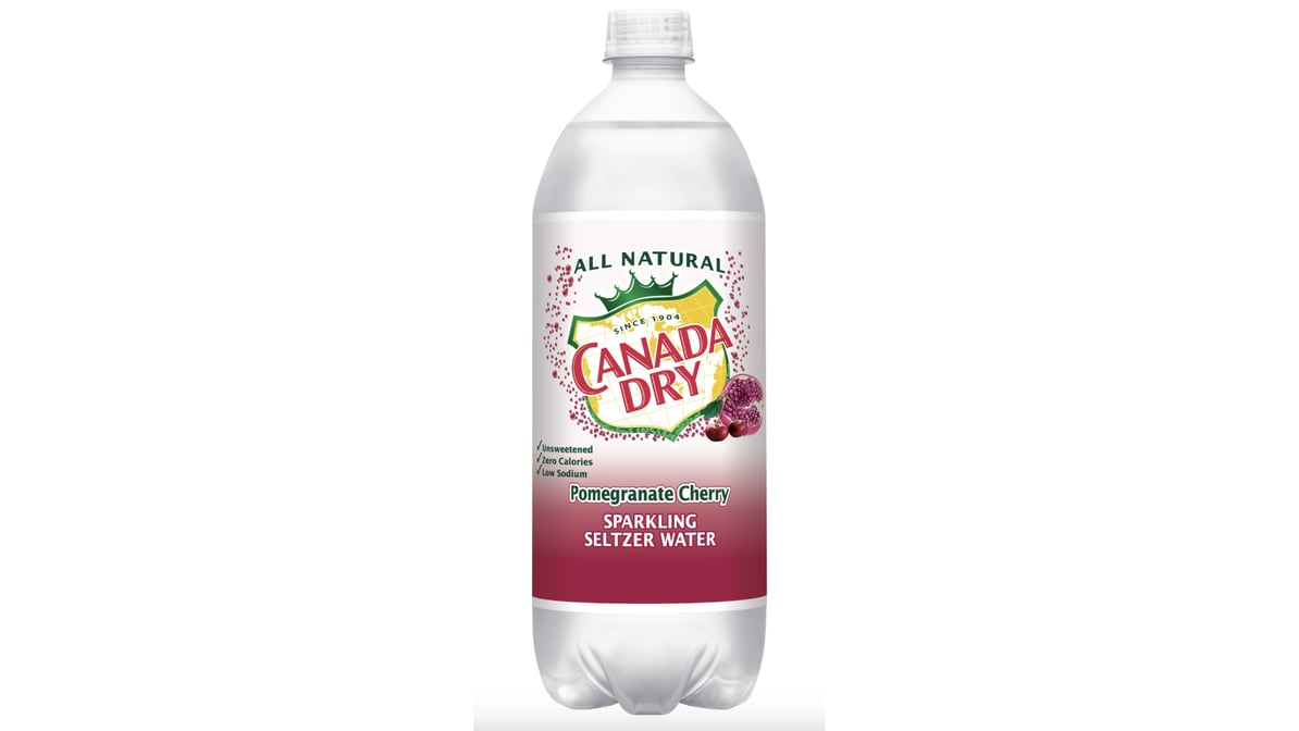 Canada Dry Pomegranate Cherry Sparkling Seltzer Water Bottle (1 L)