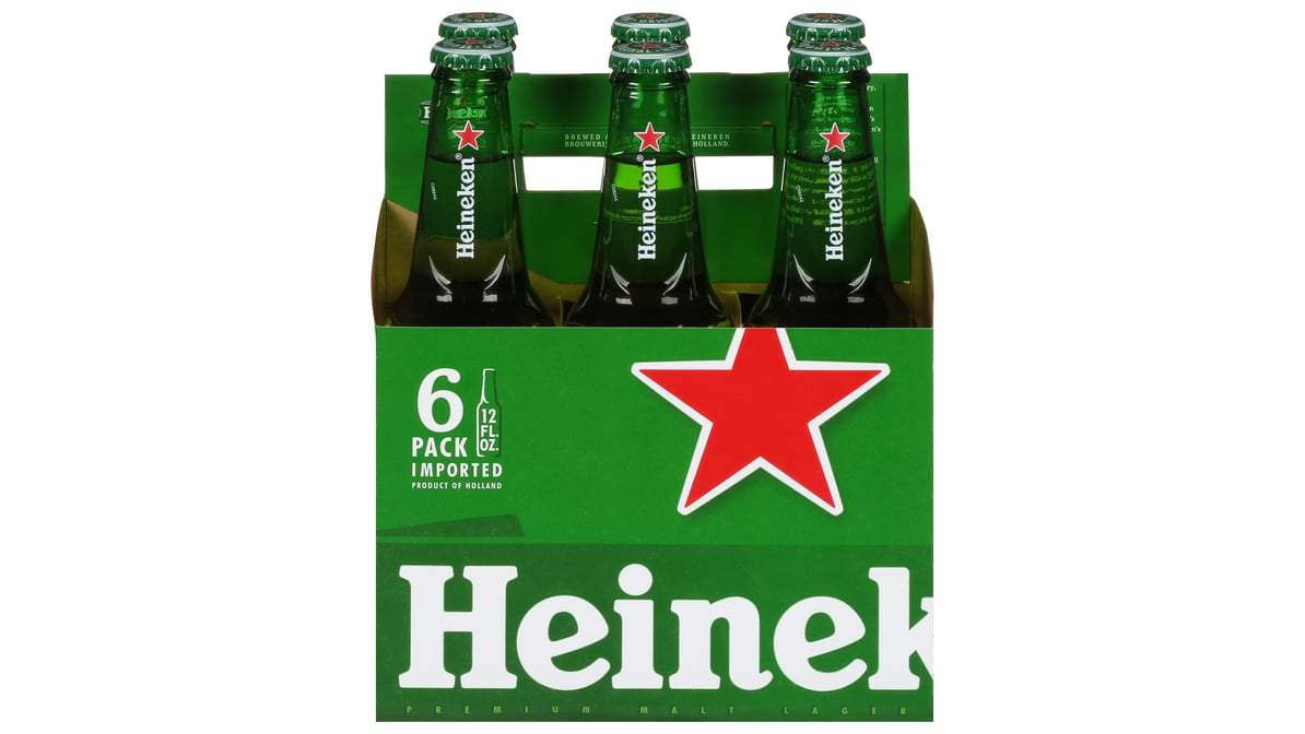 Heineken Original Lager Beer Bottles (12 oz x 6 ct)