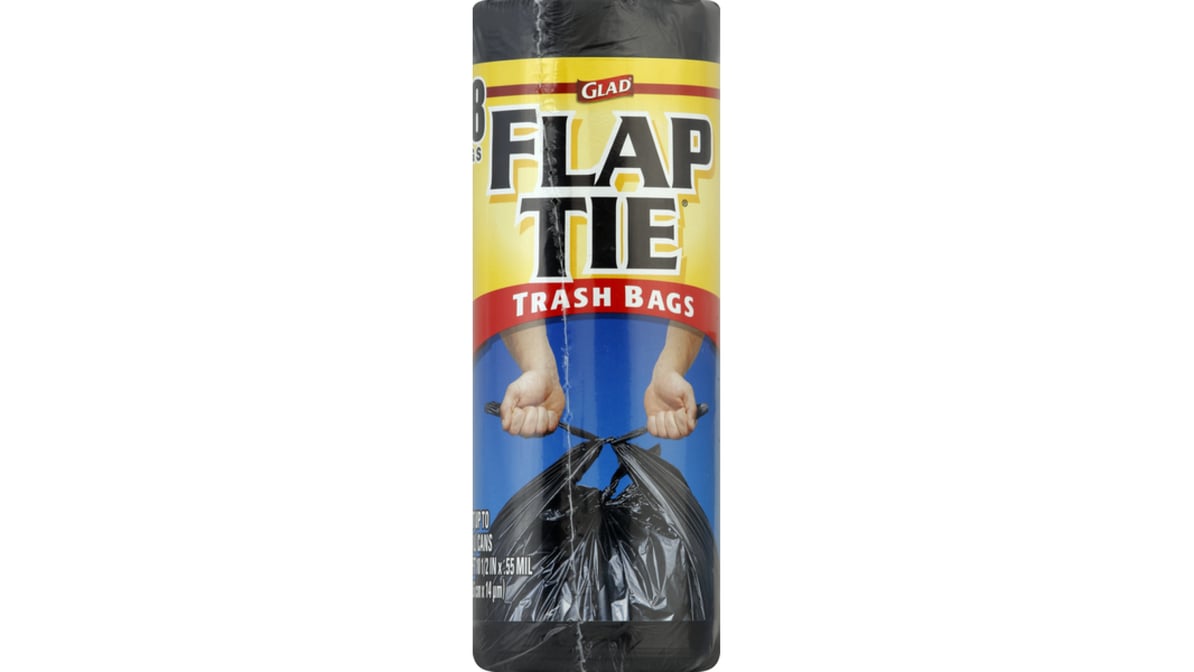 Glad 30 gal Flap-Tie Trash Bags Black (28 ct)