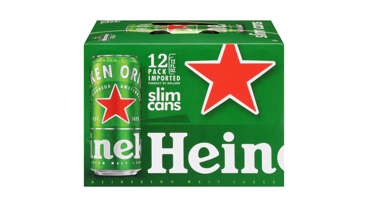 Heineken Original Lager Slim Cans (12 oz x 12 ct)