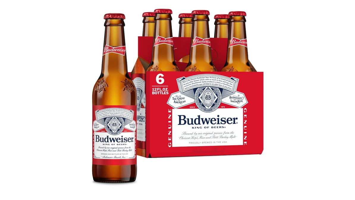 Budweiser Lager Bottles (12 oz x 6 ct)