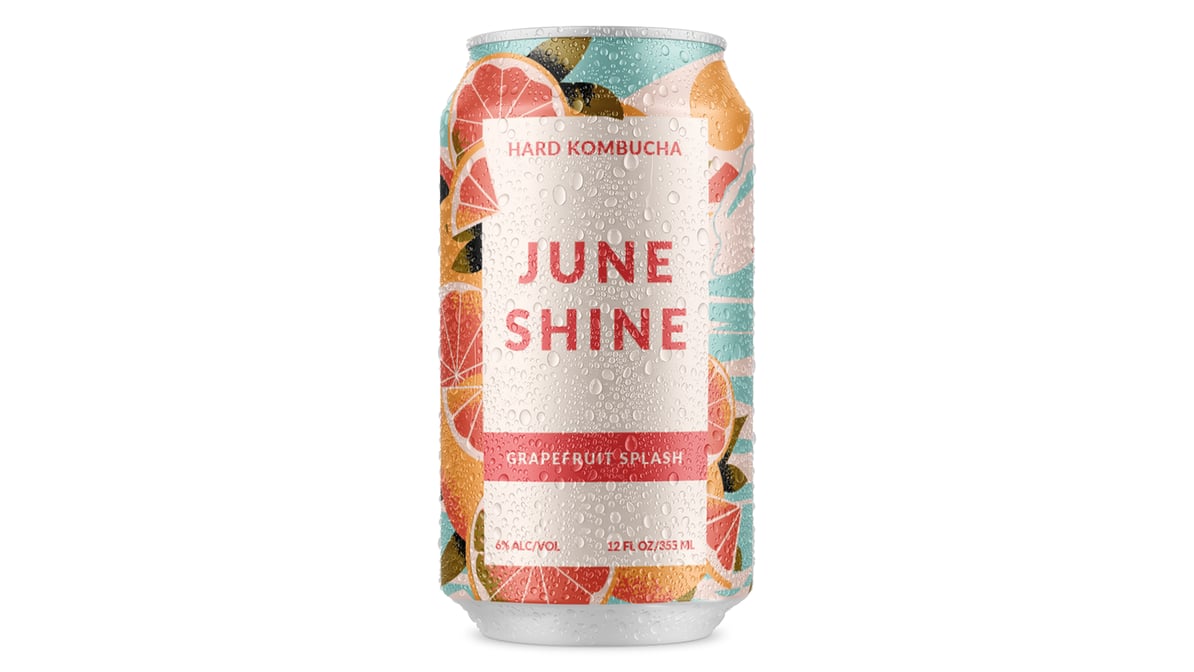 JuneShine Grapefruit Paloma Hard Kombucha Cans (12 oz x 6 ct)