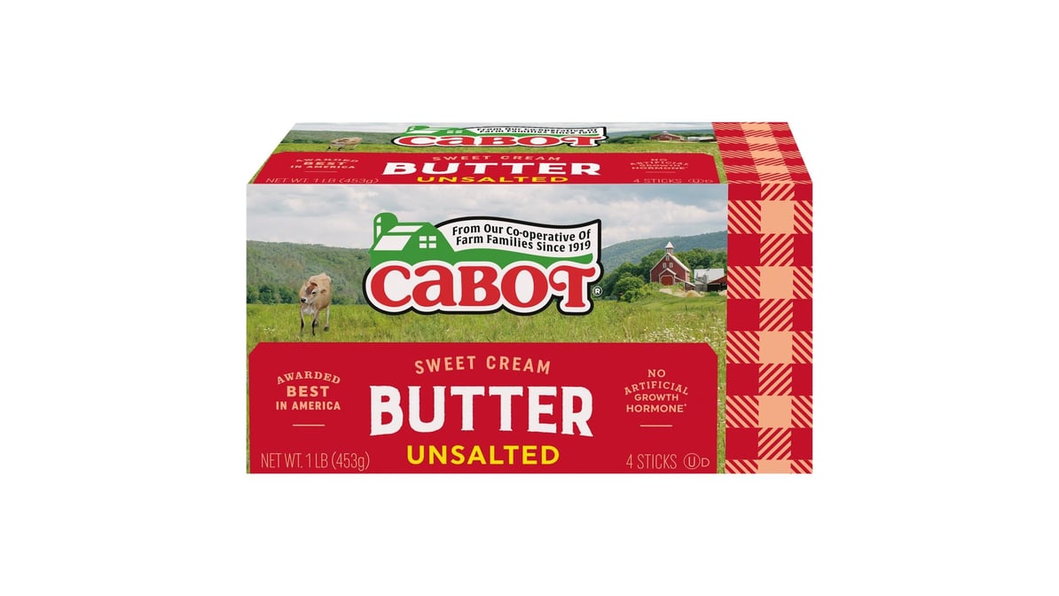 Cabot Unsalted Butter Quarters (1 lb)