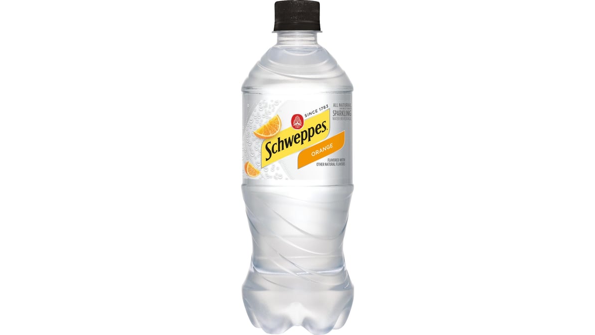 Schweppes Sparkling Water Beverage Orange Bottle (20 oz)