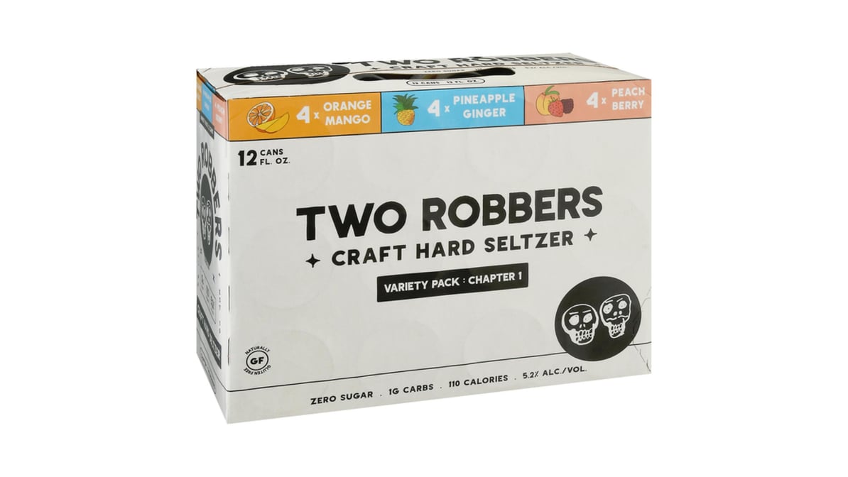 Two Robbers Craft Hard Seltzer Variety Pack Can (12 oz x 12 ct)