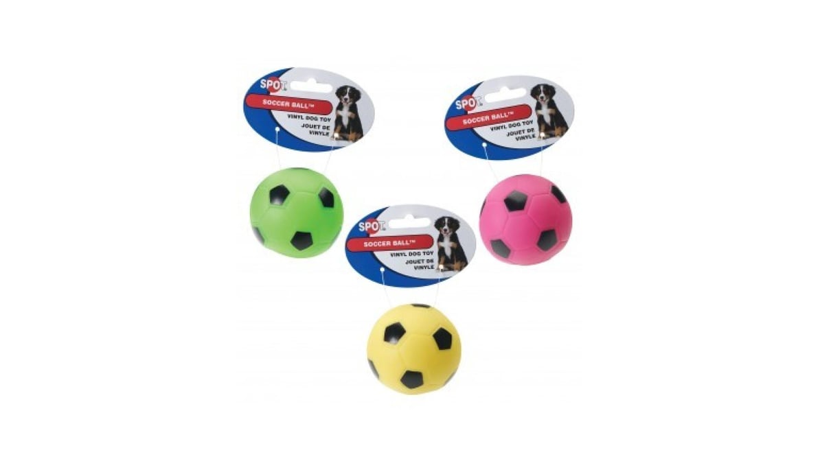 Spot Vinyl Soccer Ball Dog Toy 3"