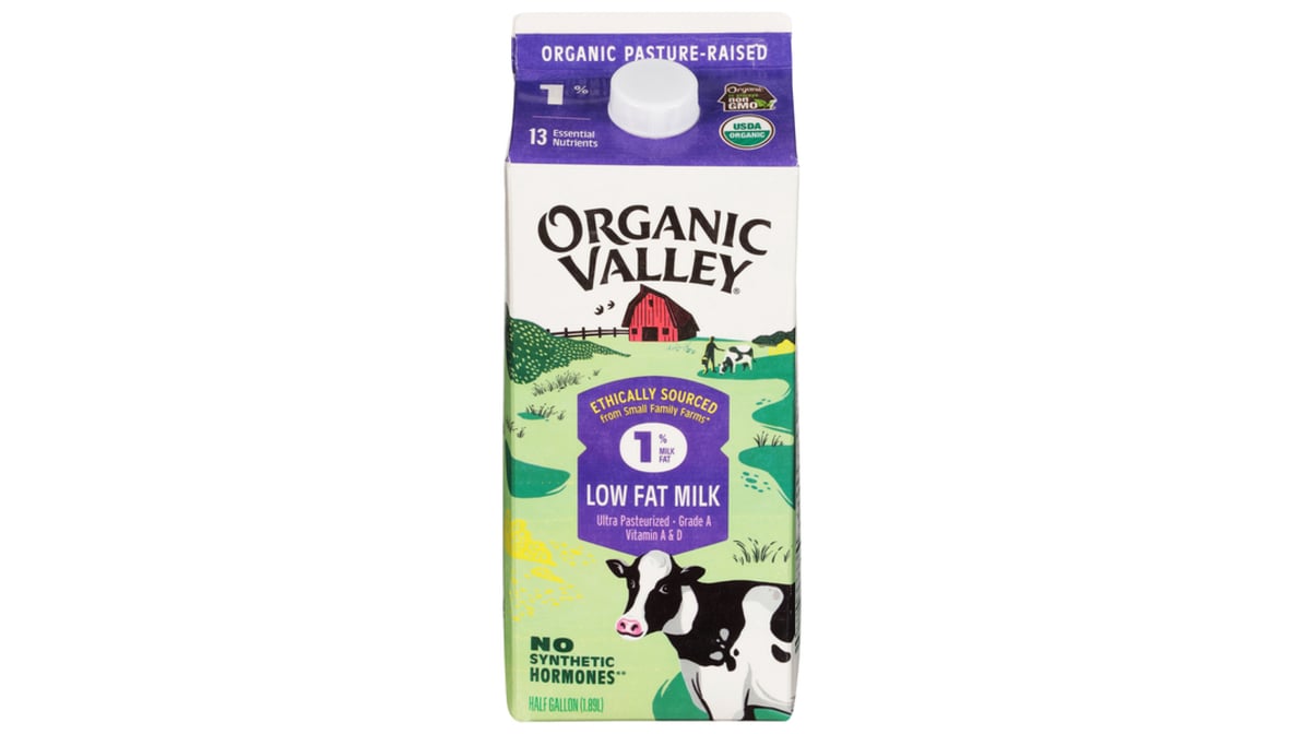 Organic Valley 1% Lowfat Milk (1/2 gal)
