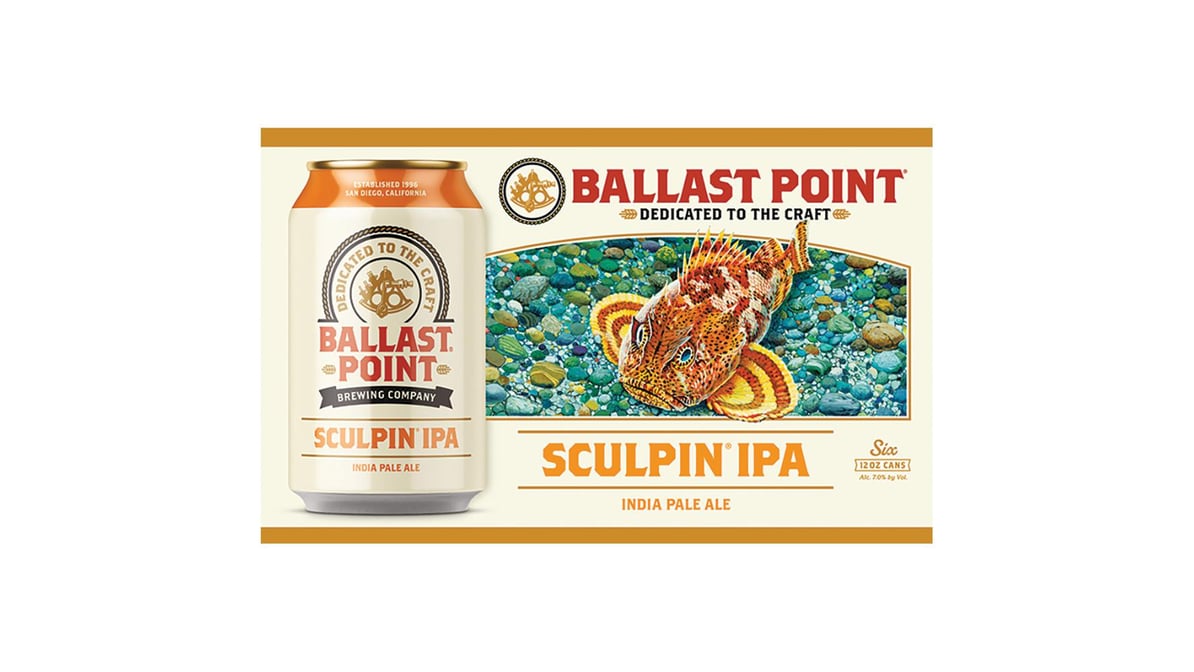 Ballast Point Hazy IPA Sculpin Can (12 oz x 6 ct)