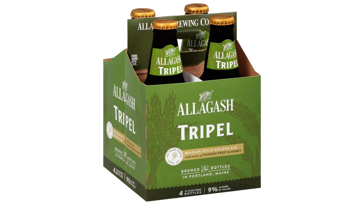 Allagash Brewing Triple Belgian Style Bottle Golden Ale (12 oz x 4 ct)