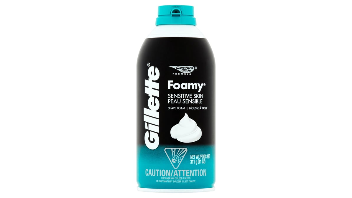 Gillette Comfort Glide Formula Foamy Sensitive Skin Shaving Foam (11 oz)