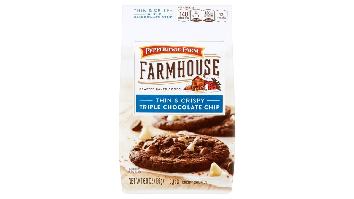 Pepperidge Farm Farmhouse Thin & Crispy Cookies Triple Chocolate Chip (6.9 oz)