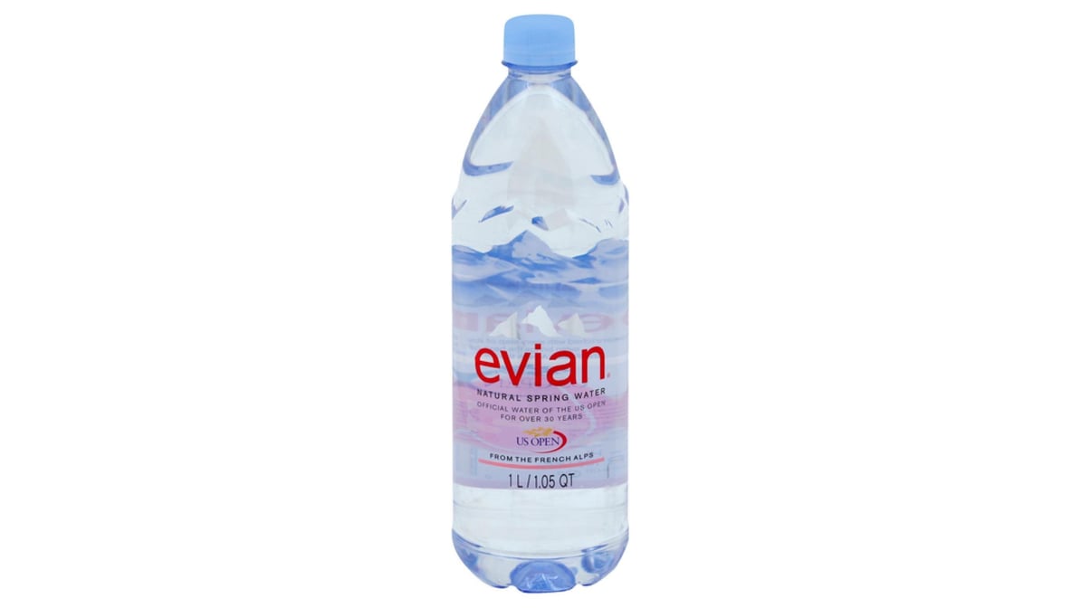 Evian Natural Spring Water Bottle (1 L)